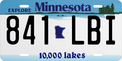 MN license plate 841LBI