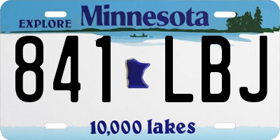 MN license plate 841LBJ