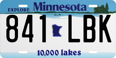 MN license plate 841LBK