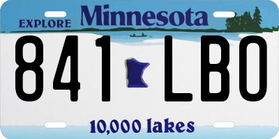 MN license plate 841LBO
