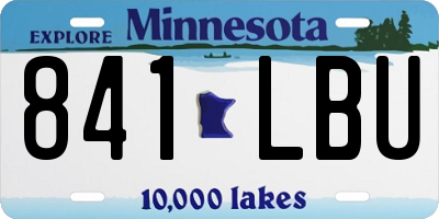 MN license plate 841LBU