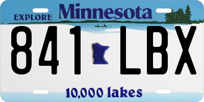 MN license plate 841LBX