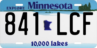 MN license plate 841LCF