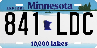 MN license plate 841LDC