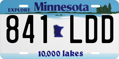 MN license plate 841LDD