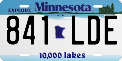 MN license plate 841LDE