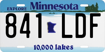 MN license plate 841LDF