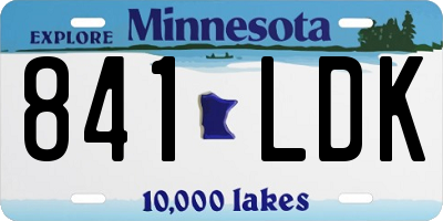 MN license plate 841LDK