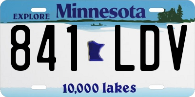 MN license plate 841LDV