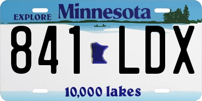 MN license plate 841LDX