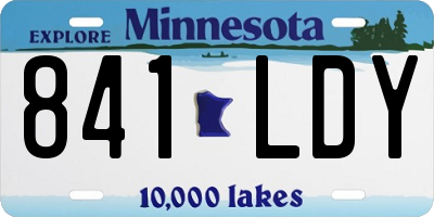 MN license plate 841LDY