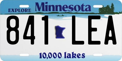 MN license plate 841LEA