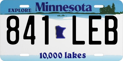 MN license plate 841LEB
