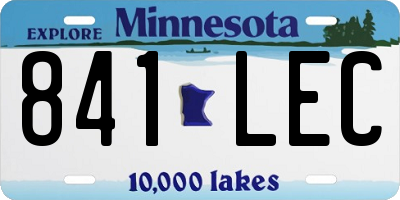 MN license plate 841LEC
