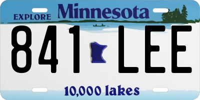 MN license plate 841LEE