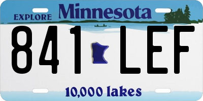 MN license plate 841LEF