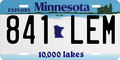 MN license plate 841LEM