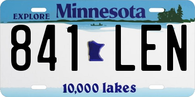 MN license plate 841LEN