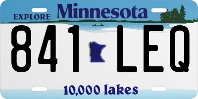 MN license plate 841LEQ