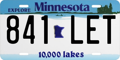 MN license plate 841LET