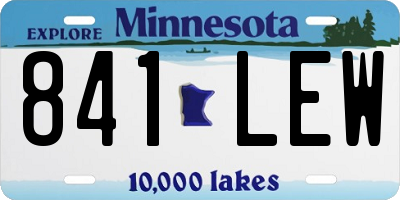MN license plate 841LEW
