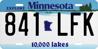 MN license plate 841LFK