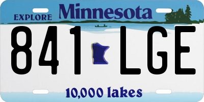 MN license plate 841LGE