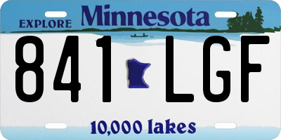 MN license plate 841LGF