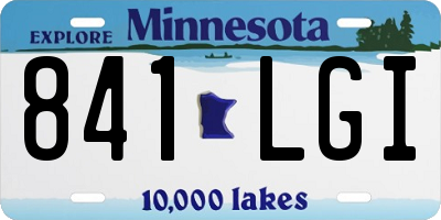 MN license plate 841LGI