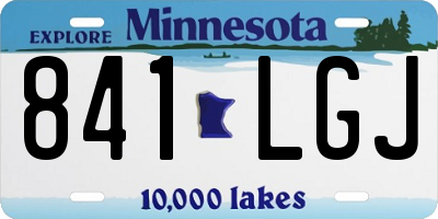 MN license plate 841LGJ
