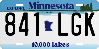 MN license plate 841LGK