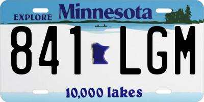 MN license plate 841LGM