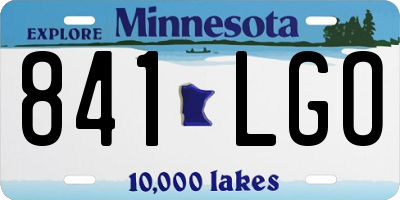 MN license plate 841LGO