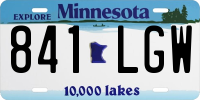 MN license plate 841LGW