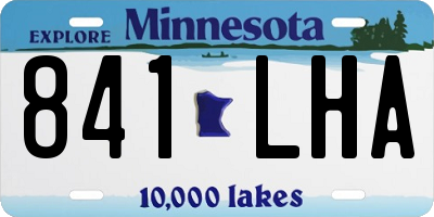 MN license plate 841LHA