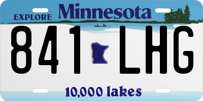 MN license plate 841LHG