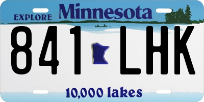 MN license plate 841LHK