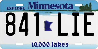 MN license plate 841LIE