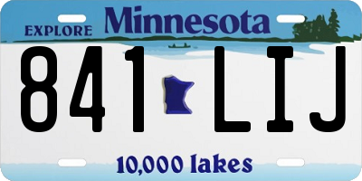MN license plate 841LIJ