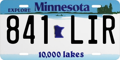 MN license plate 841LIR
