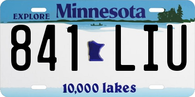 MN license plate 841LIU