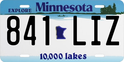 MN license plate 841LIZ