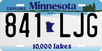 MN license plate 841LJG