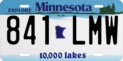 MN license plate 841LMW