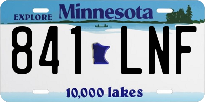 MN license plate 841LNF