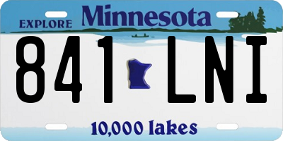 MN license plate 841LNI