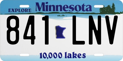 MN license plate 841LNV