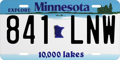 MN license plate 841LNW