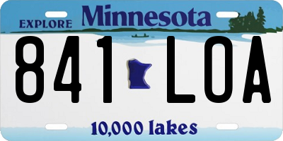 MN license plate 841LOA