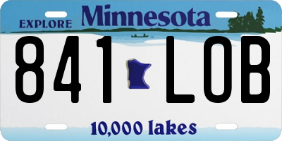 MN license plate 841LOB